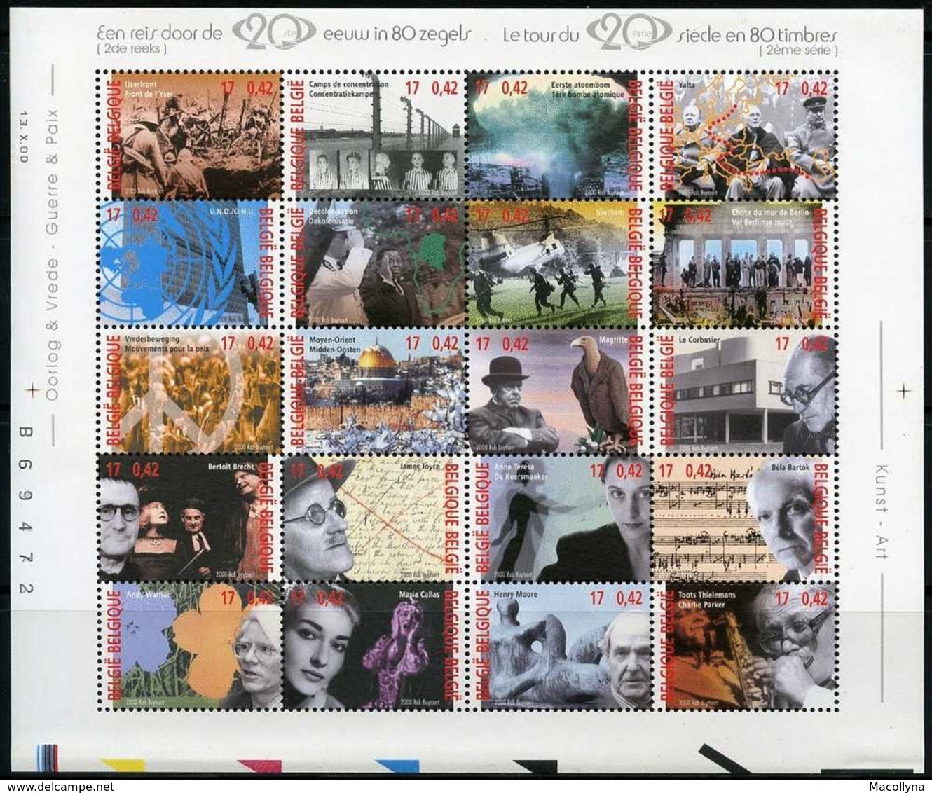 Een Reis Door De 20e Eeuw In 80 Zegels *de 4 Delen* - 4 Blocs: 83-87-92-99 - Le Tour Du 20ième Siècle En 80 Timbre - Unused Stamps