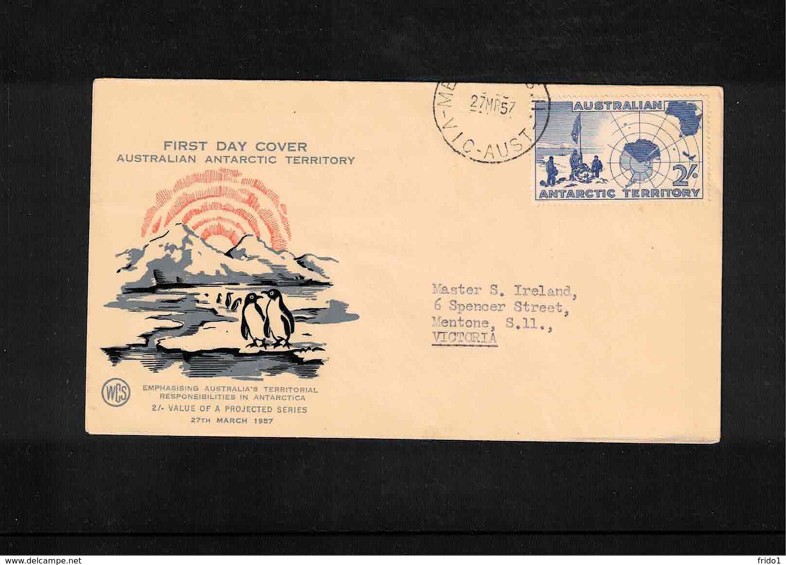 Australian Antarctic Territory 1957 2/'stamp FDC - FDC