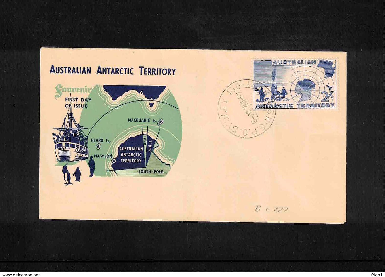 Australian Antarctic Territory 1957 2/'stamp FDC - FDC