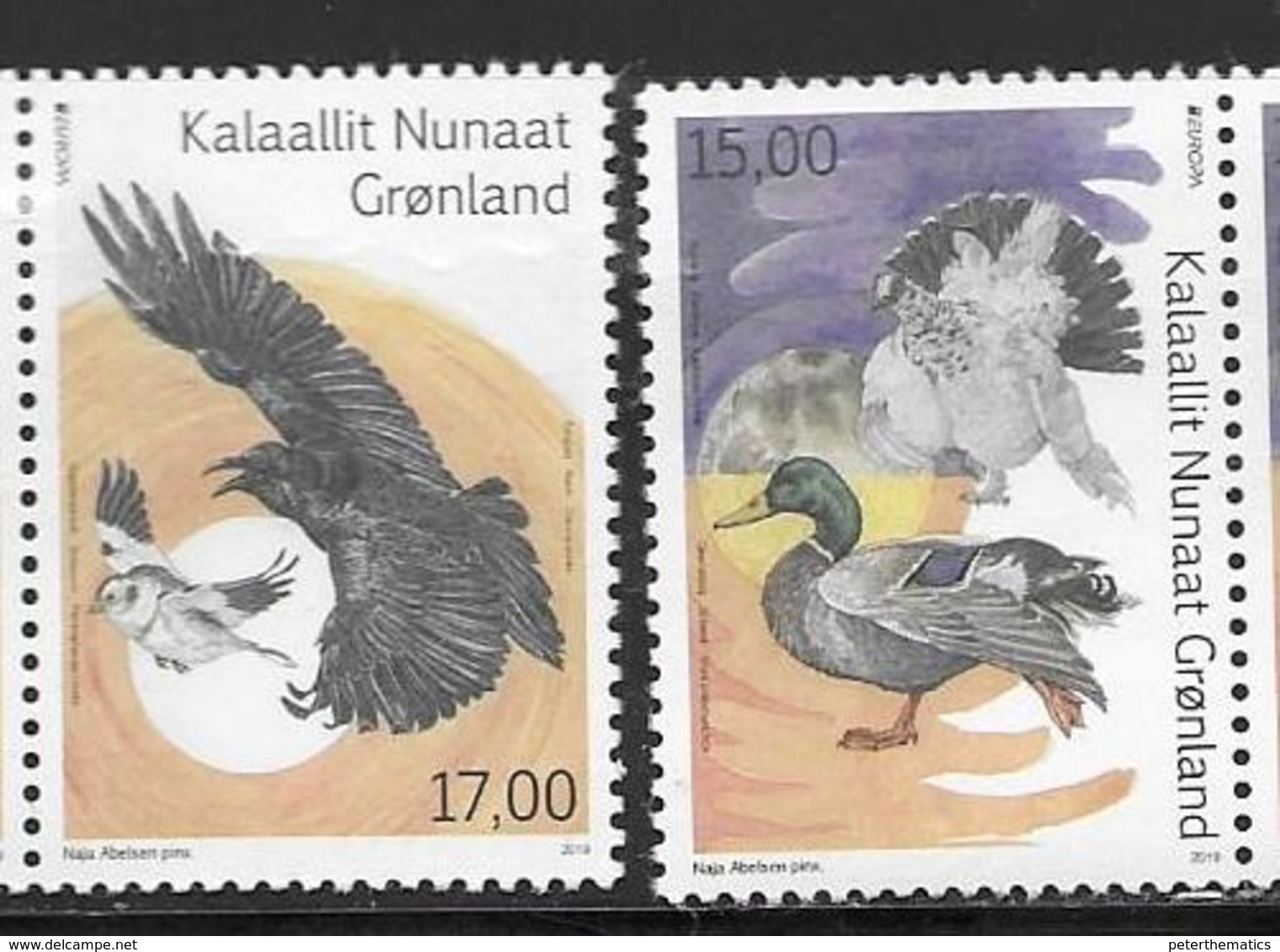 GREENLAND, 2019, MNH,EUROPA, BIRDS, DUCKS,2v - 2019