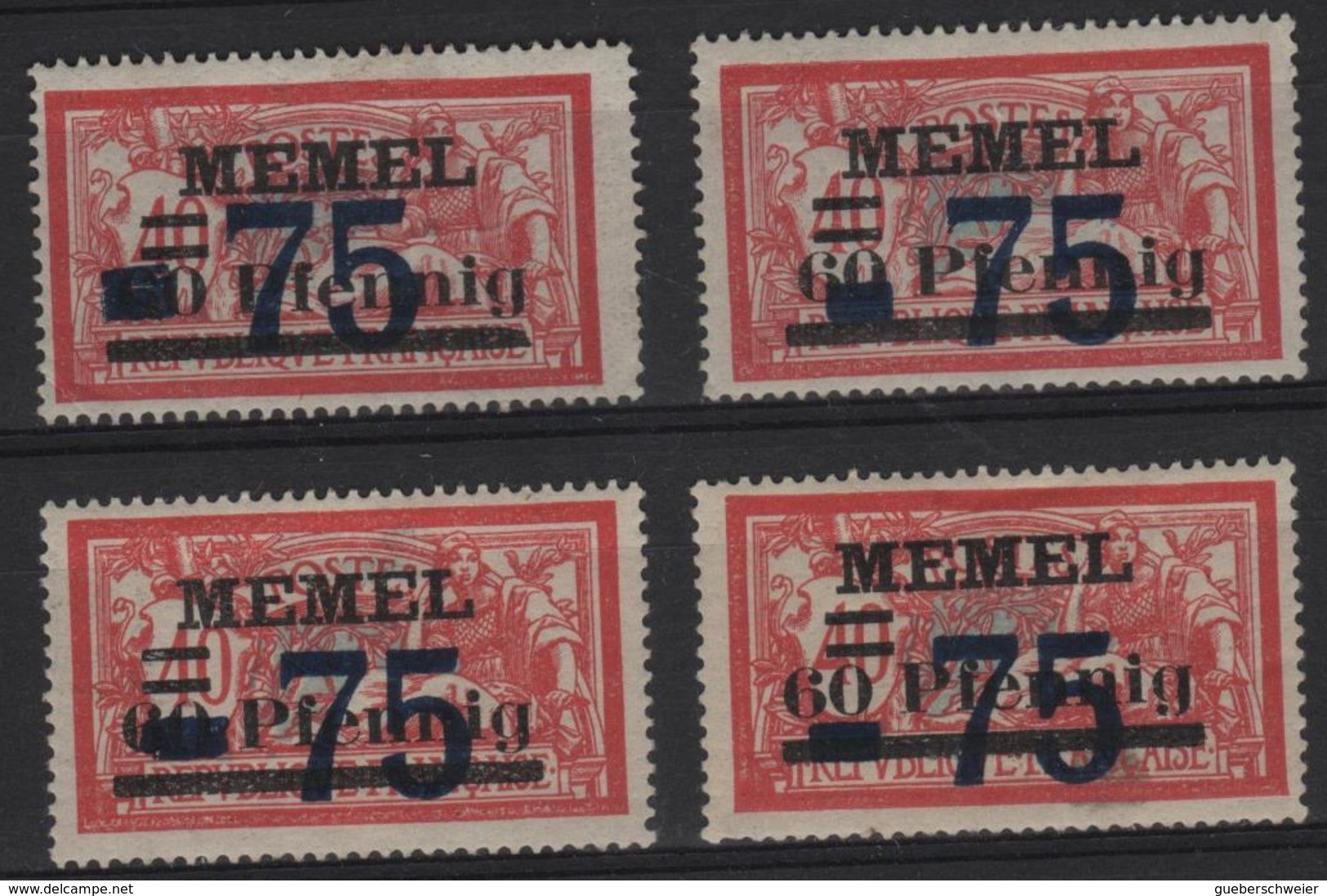 MEM 46 - MEMEL Merson N° 42 Neufs* 4 Variétés De Surcharges - Unused Stamps