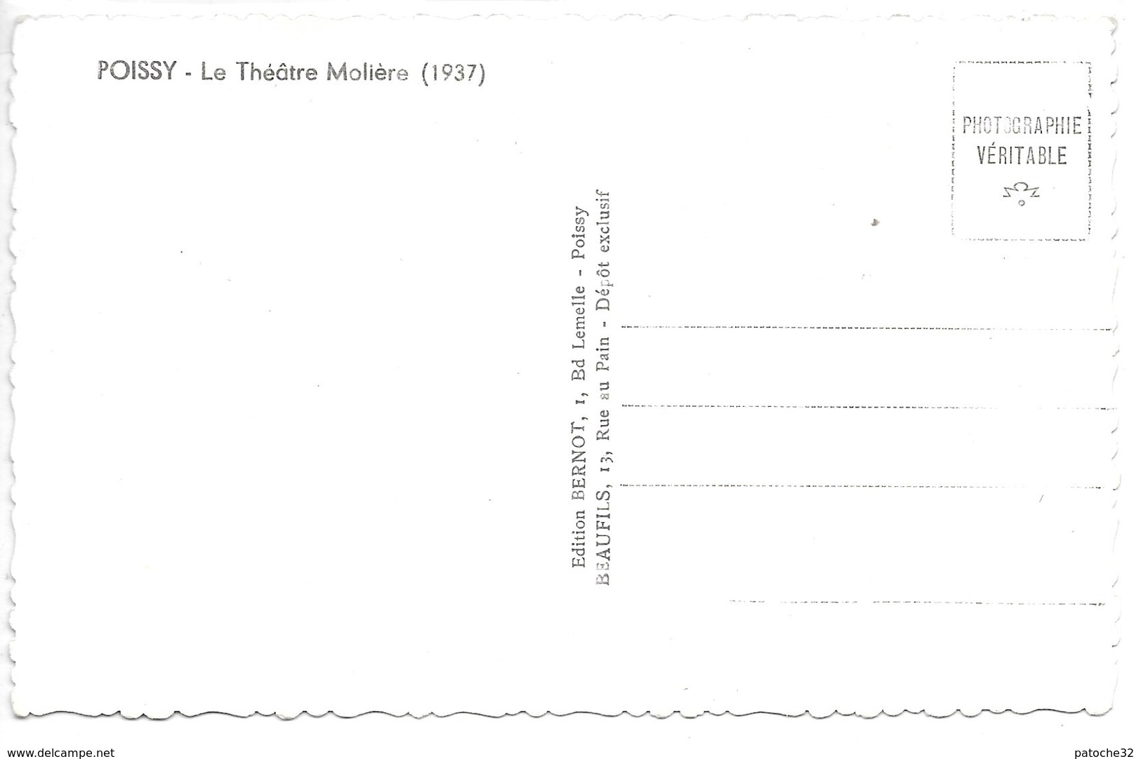 POISSY.....le Théatre Molière....(1937)....cpsm 9 X 14 ... - Poissy