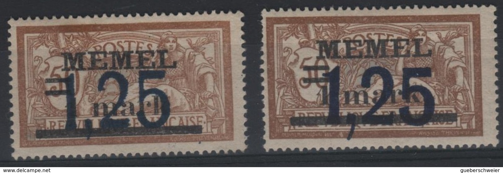 MEM 48 - MEMEL Merson N° 43 Neufs* Variétés Surcharges Grasse Et Maigre - Unused Stamps