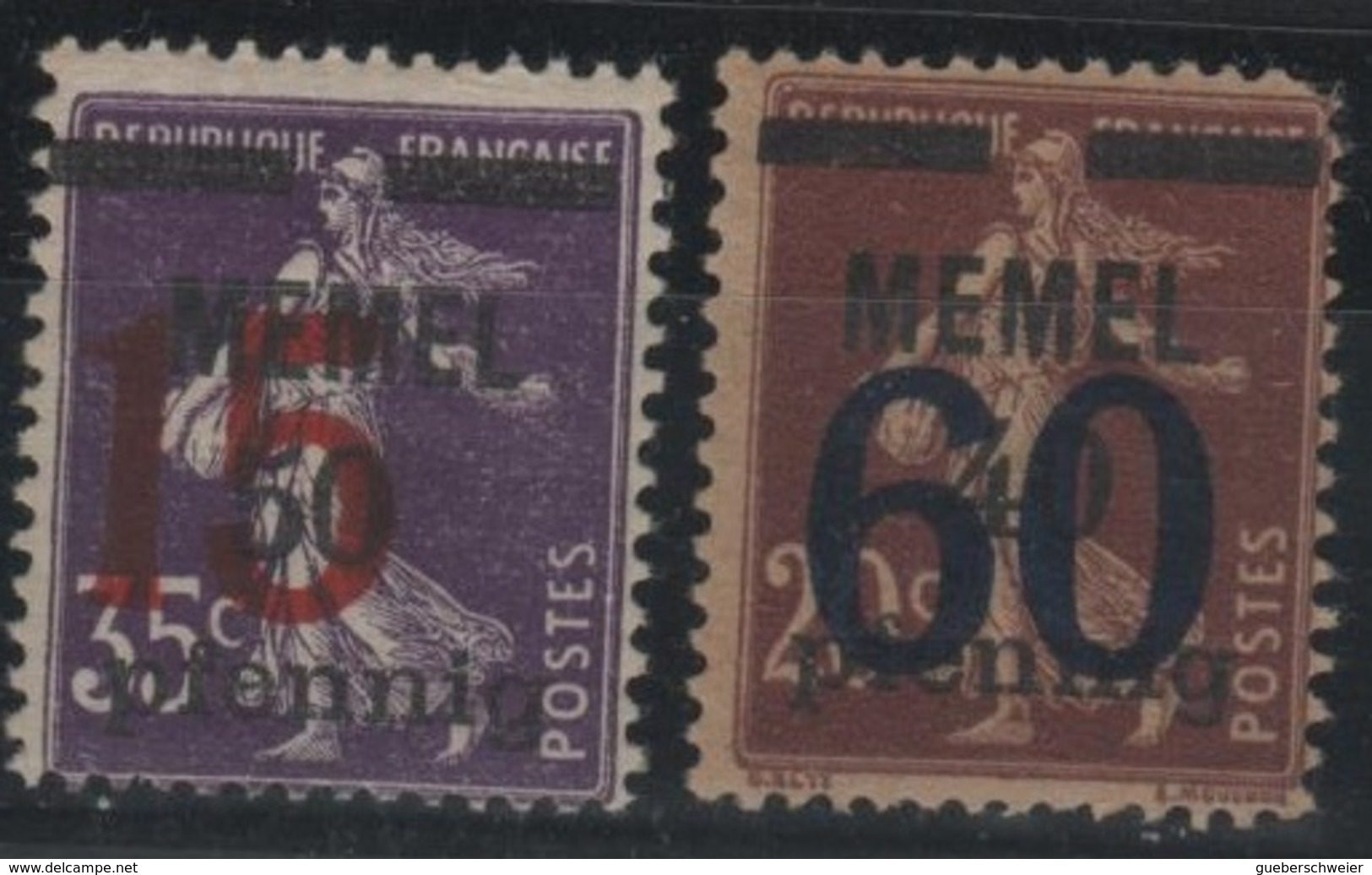 MEM 67 - MEMEL Semeuses N° 40/41 Neufs* VARIETE Impression Surcharge Recto-verso - Neufs