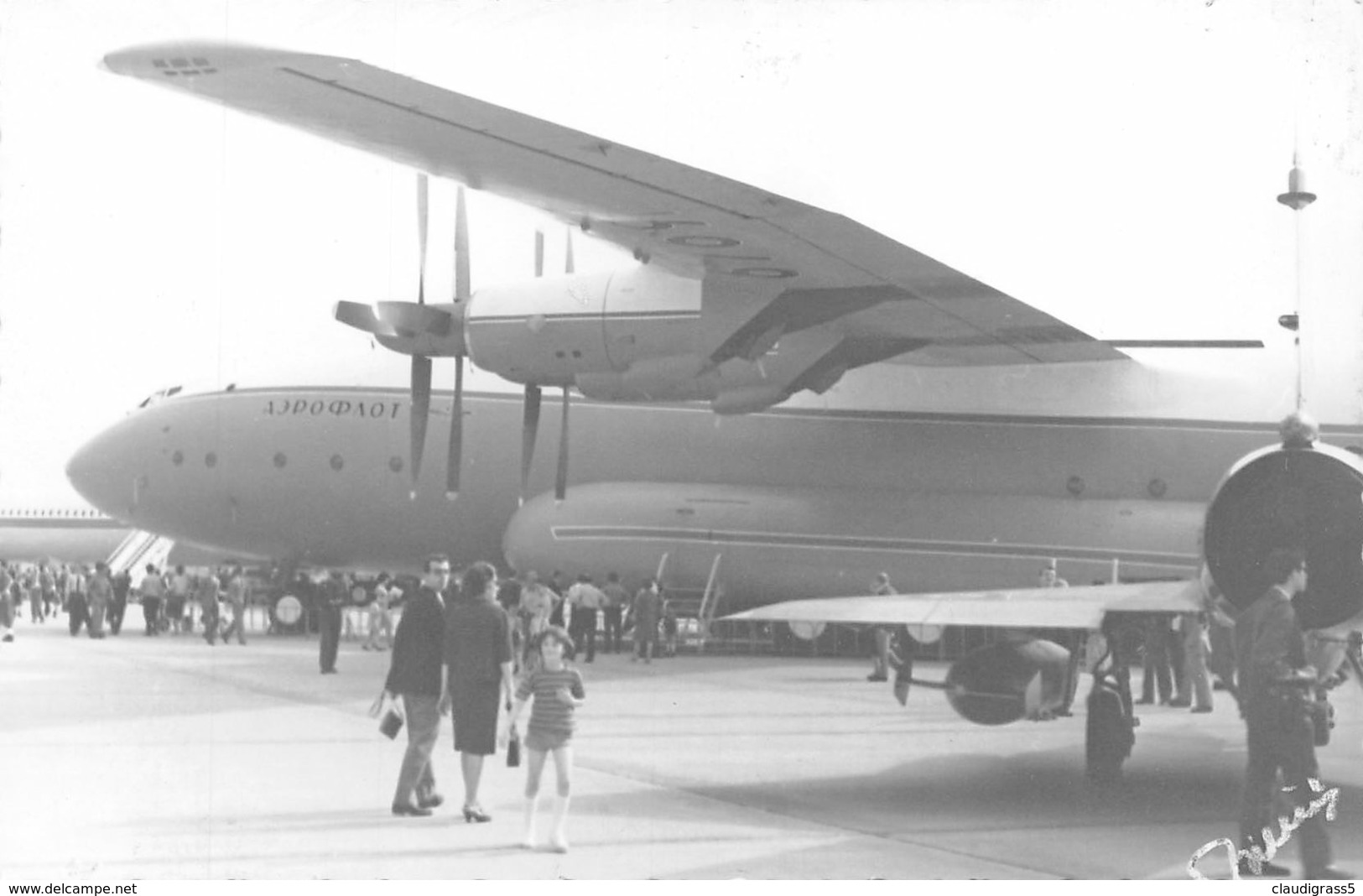 0685 "TORINO CASELLE - TURBOELICA  ANTONOV AN - 22 ANTEI - MANIF. AEREA - 1968" ANIMATA FOTO ORIG. - Aviazione