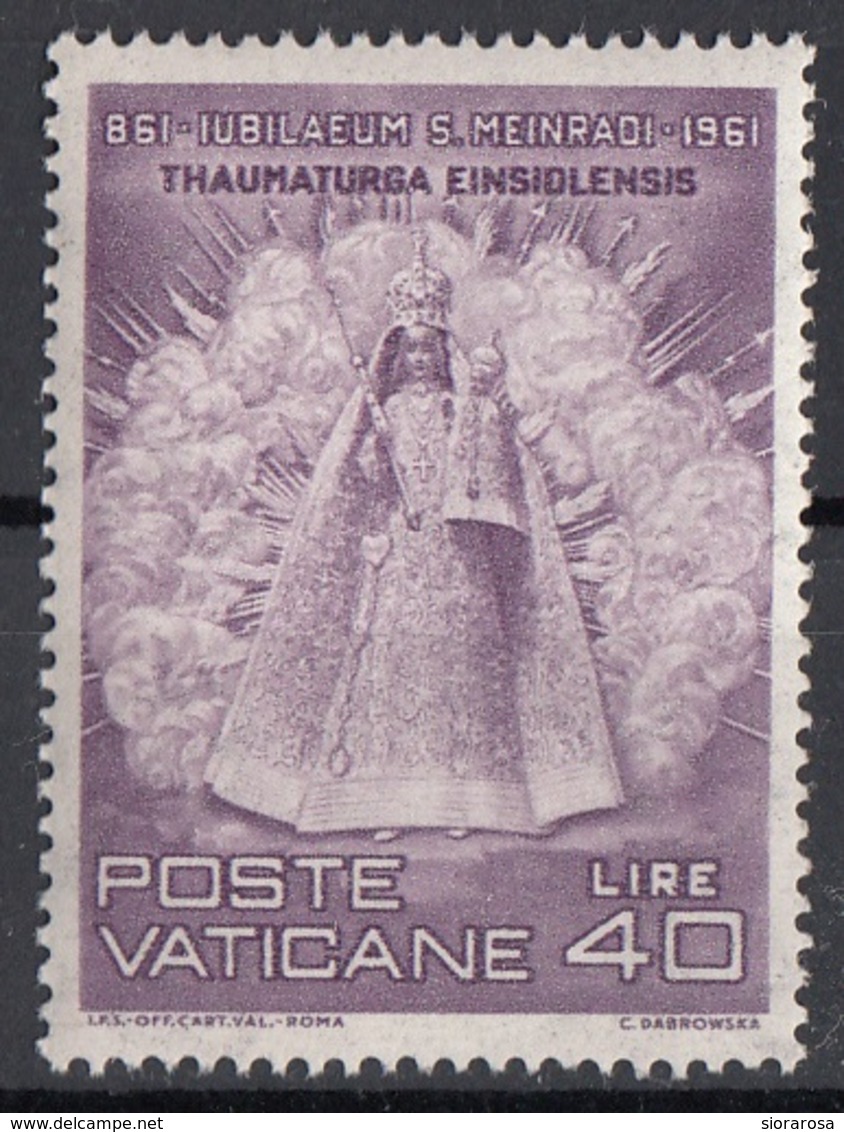 Vaticano 1961 Uf. 299 Madonna Nera Ensiedel - Scultura In Legno Nuovo MNH - Scultura
