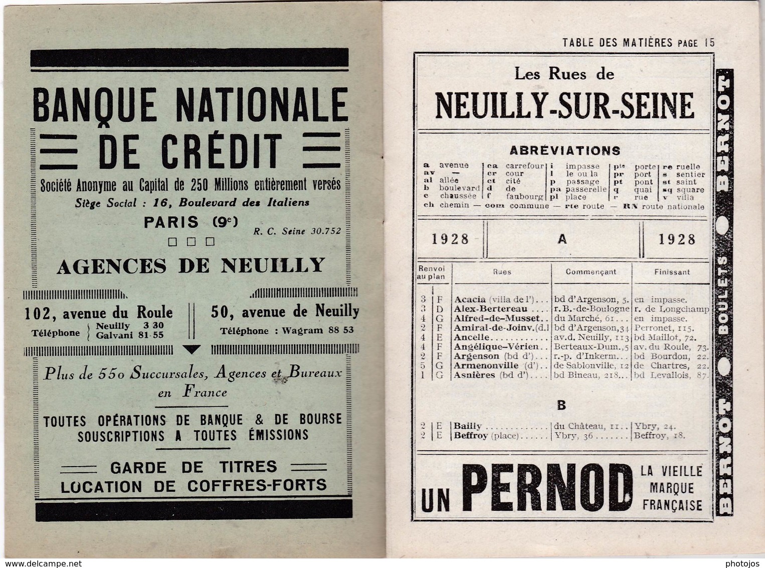 Les Guides Verts : Neuilly Sur Seine (92) Plan Rues Renseignements En 1928  Publicités Commerciales - Europe