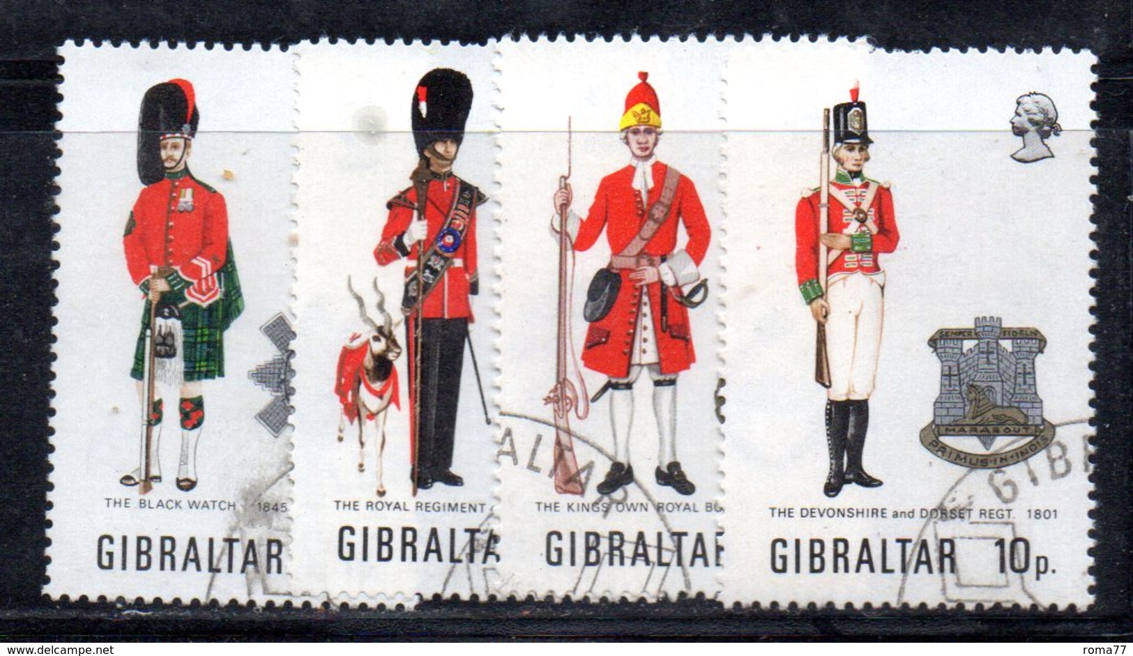 GIBILTERRA 1971 , Uniformi Serie N. 274/277 Usato (2380A) - Gibraltar