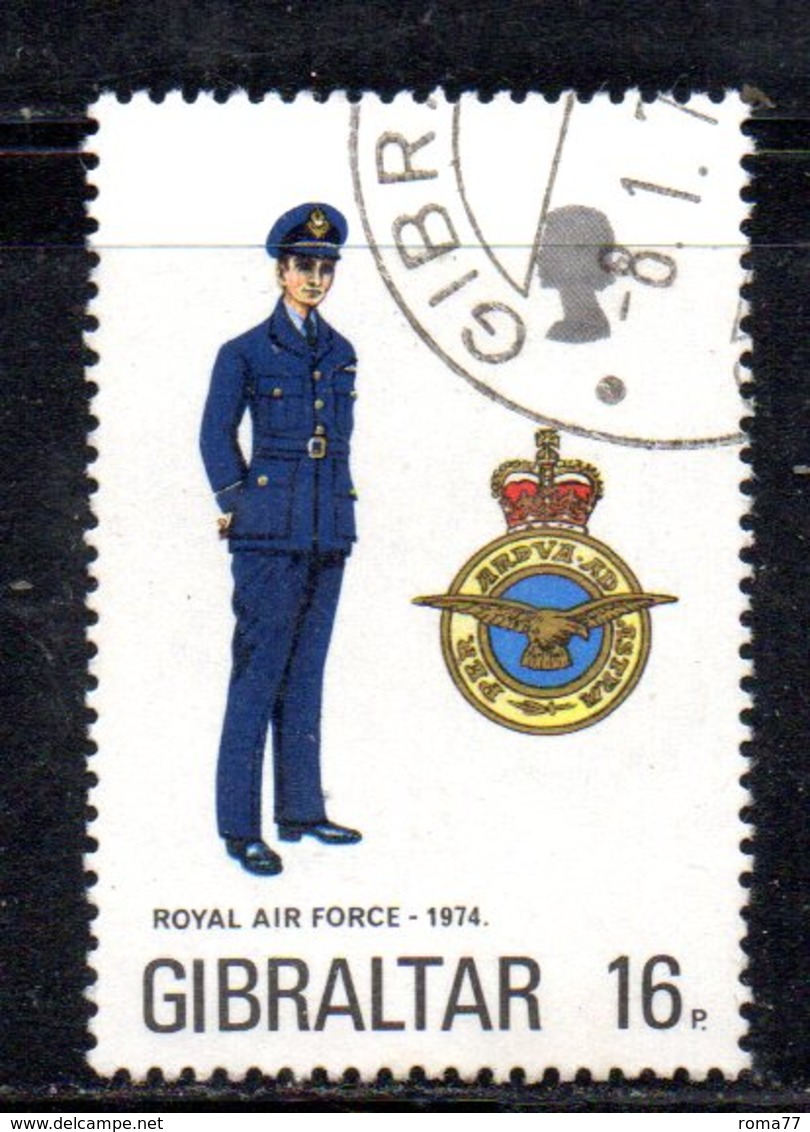 GIBILTERRA 1974 , Uniformi N. 311 Usato (2380A) Royal Air - Gibilterra