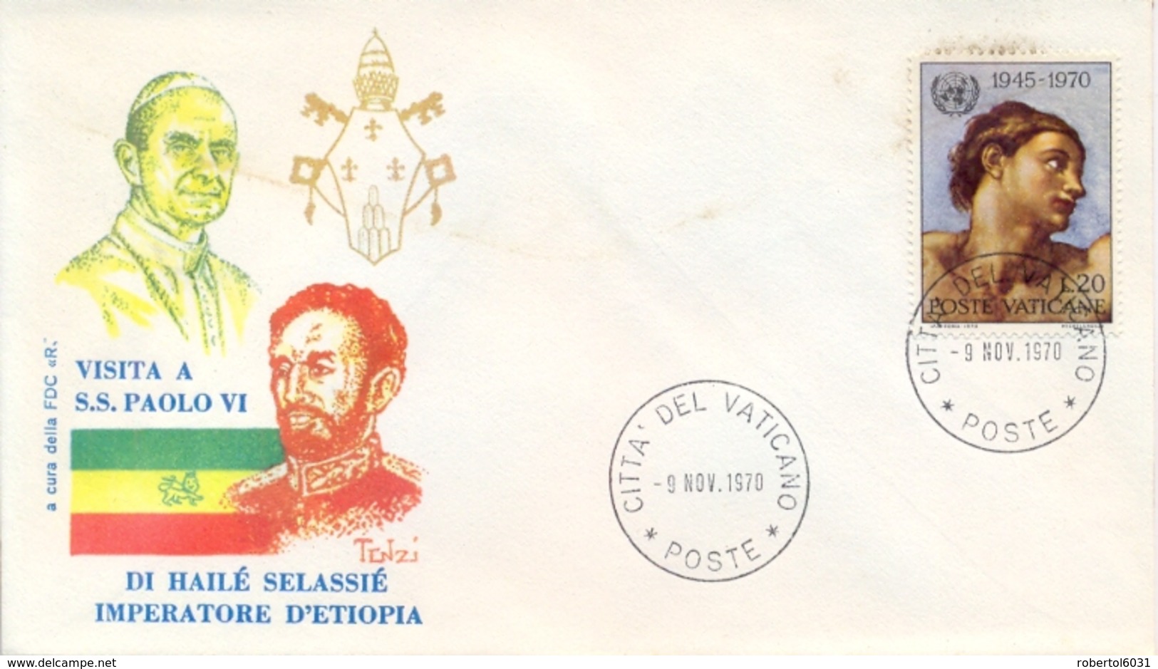 Vatican City 1970 Souvenir Cover Visit Of The Emperor Of Ethiopia Hailé Selassié - Papi