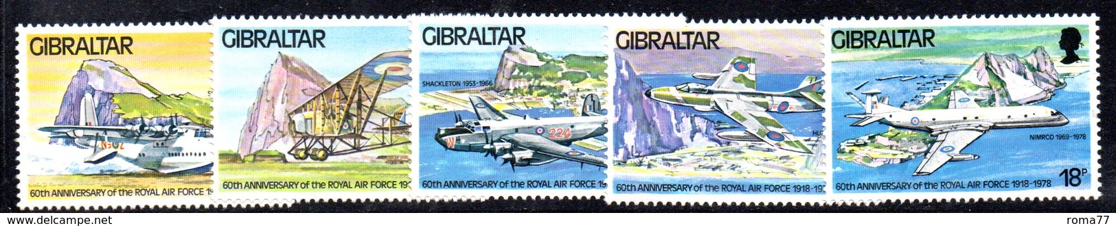 GIBILTERRA 1978 , Royal Air Force  Serie N. 379/383  MNH  *** - Gibilterra