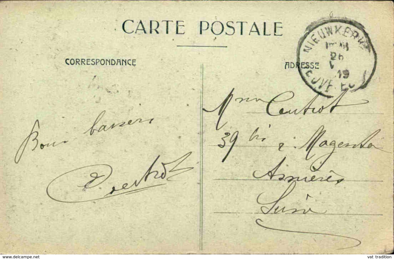 BELGIQUE - Affranchissement De Nieuwkerke Sur Carte Postale En 1919 Pour La France - L 38433 - 1915-1920 Alberto I