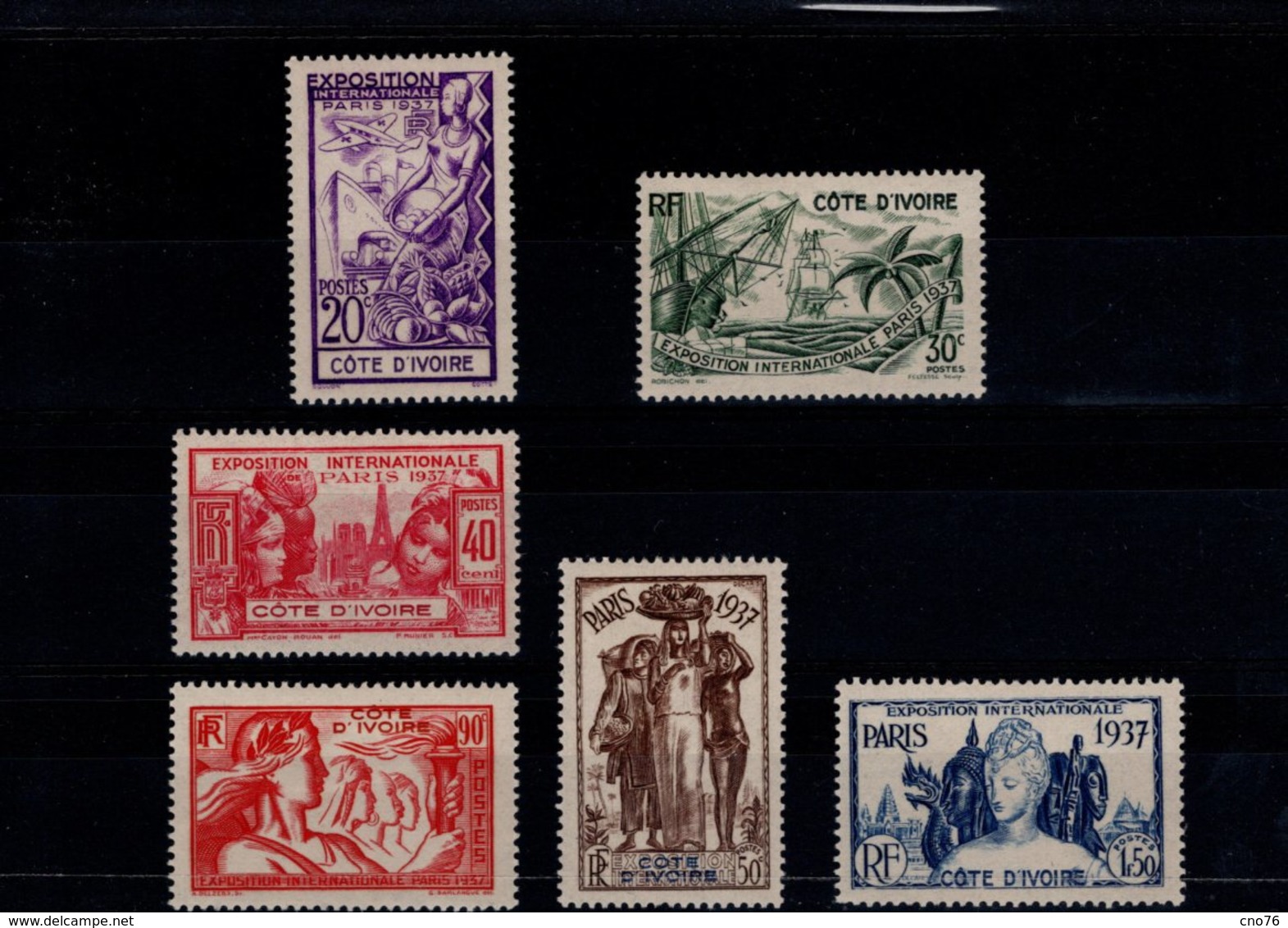 Côte D'Ivoire 1937 N° 133 à 138 Timbres Neufs* Avec Charnière (6 Valeurs) - Neufs