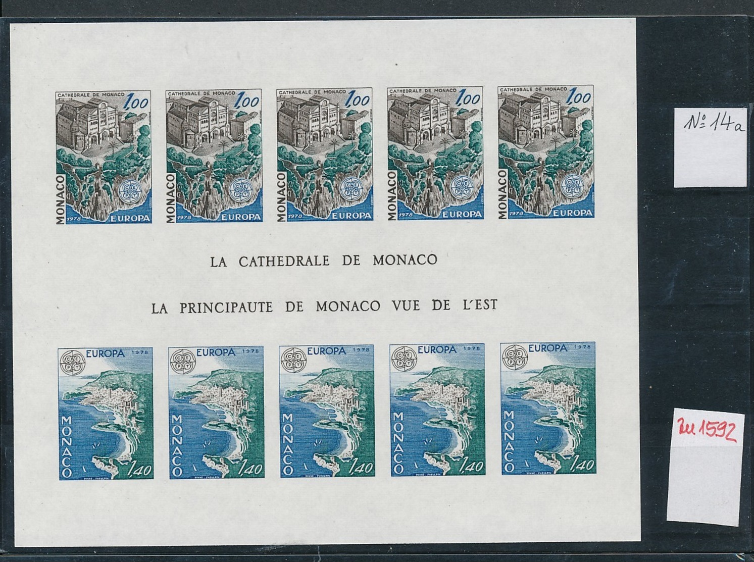 Monaco Block  Cept 1978  ** GESCHNITTEN !   (zu1592  ) Siehe Scan - Blocchi