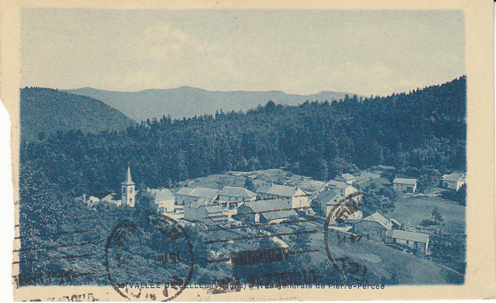 Convoyeur Raon Sur Plaine à Raon L'Etape,Vosges, Sur Cp De Pierre-Percée,Vosges,vue Générale,1931, 2 Scans - Railway Post