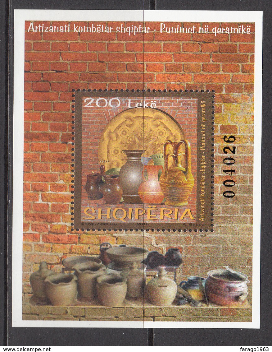 2015 Albania Albanie Pottery Ceramics Souvenir Sheet MNH - Albania