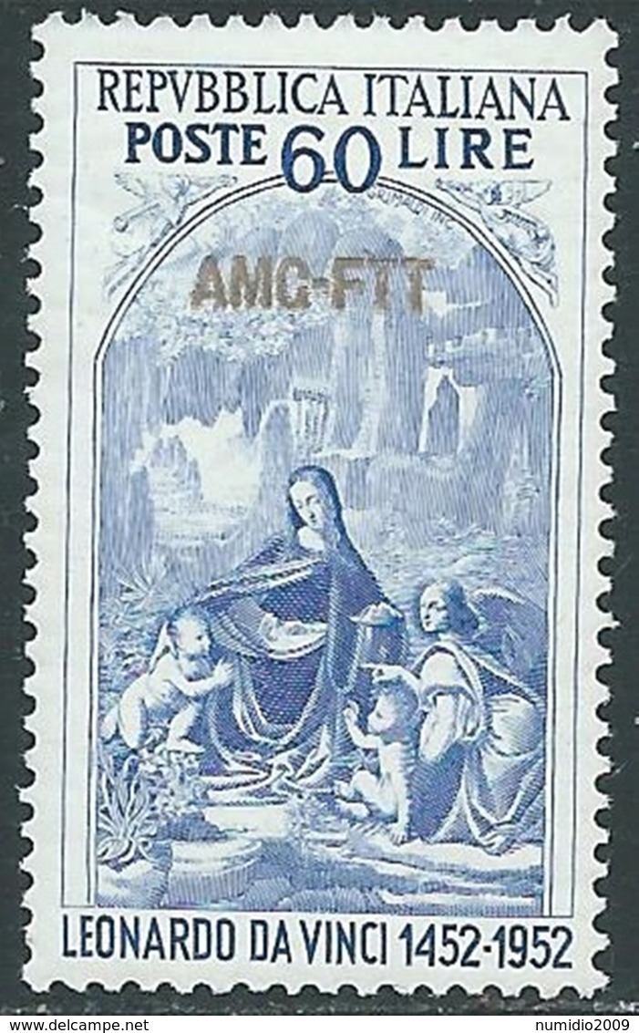 1952 TRIESTE A LEONARDO DA VINCI 60 LIRE MNH ** - RA25-9 - Ungebraucht