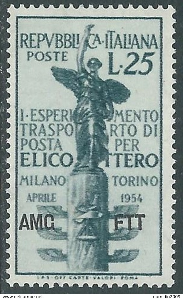 1954 TRIESTE A ELICOTTERO MNH ** - RA25-9 - Mint/hinged