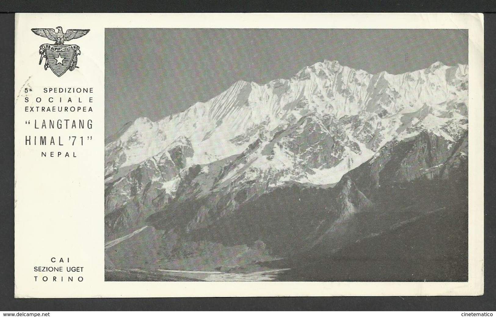 Cartolina C.A.I. - 5^ SPEDIZIONE SOCIALE EXTRAEUROPEA LANGTANG HIMAL '71 - NEPAL Con Autografi - Alpinismo