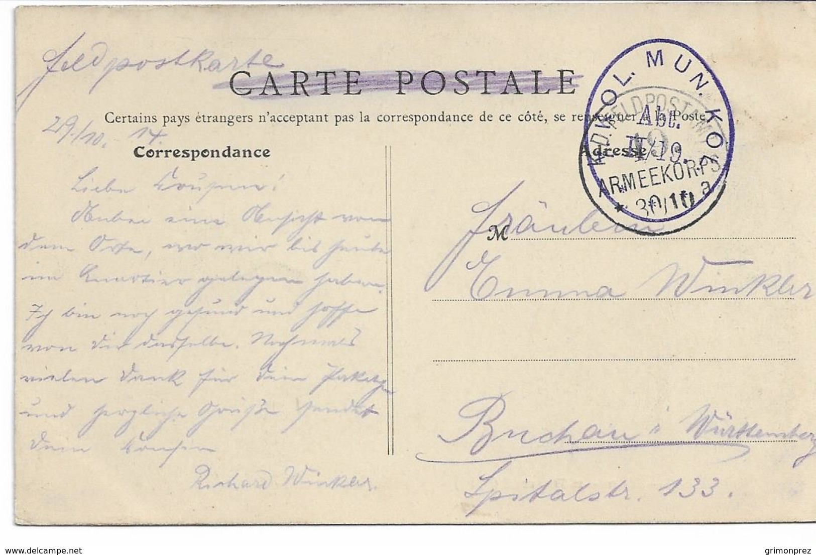 CPA NORD  MONS-EN-BAROEUL  Le  " Tape Autour "  édit Bf Paris N°6 (variante Légende En Bas ) Feldpost Cachet Allemand - Autres & Non Classés