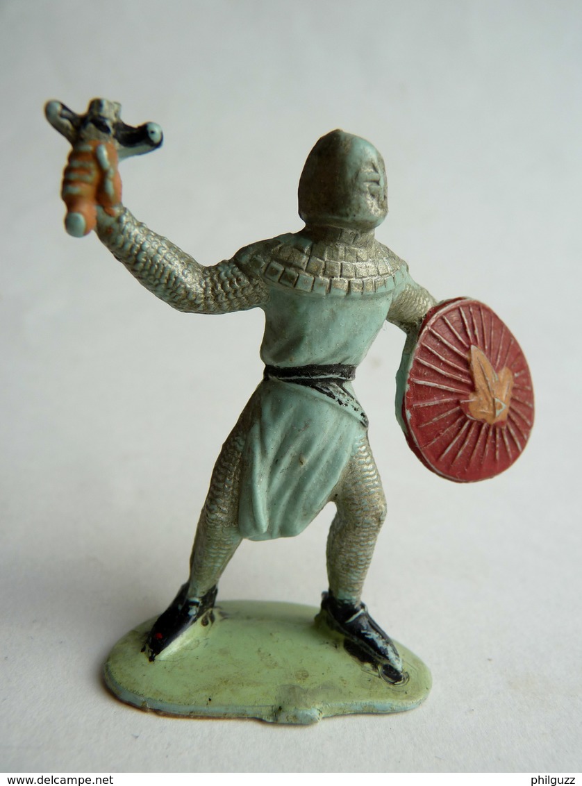 Figurine Guilbert MOYEN AGE CHEVALIER BOUCLIER ET GLAIVE  60's Pas Starlux Clairet Cyrnos, (1) Incomplet - Militaires