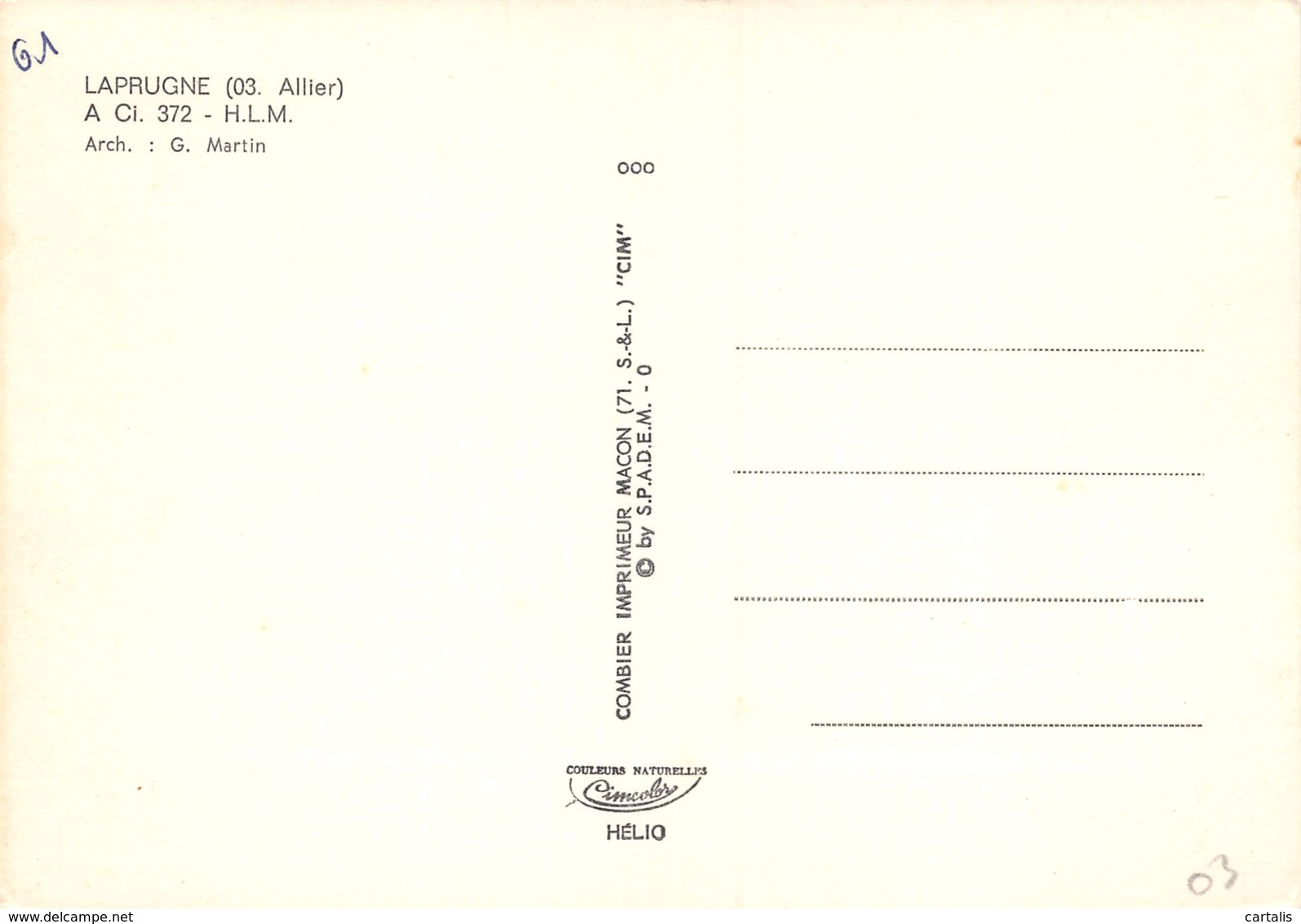 03-LAPRUGNE-N°C-3029-C/0333 - Autres & Non Classés