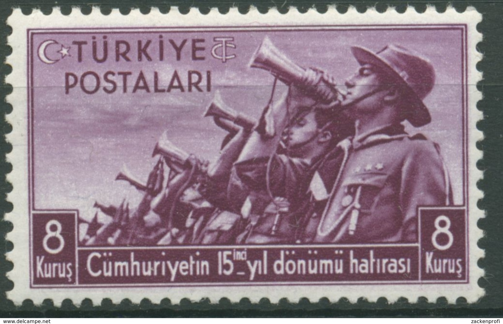 Türkei 1938 15 Jahre Republik: Pfadfinderjugend 1033 Postfrisch - Unused Stamps