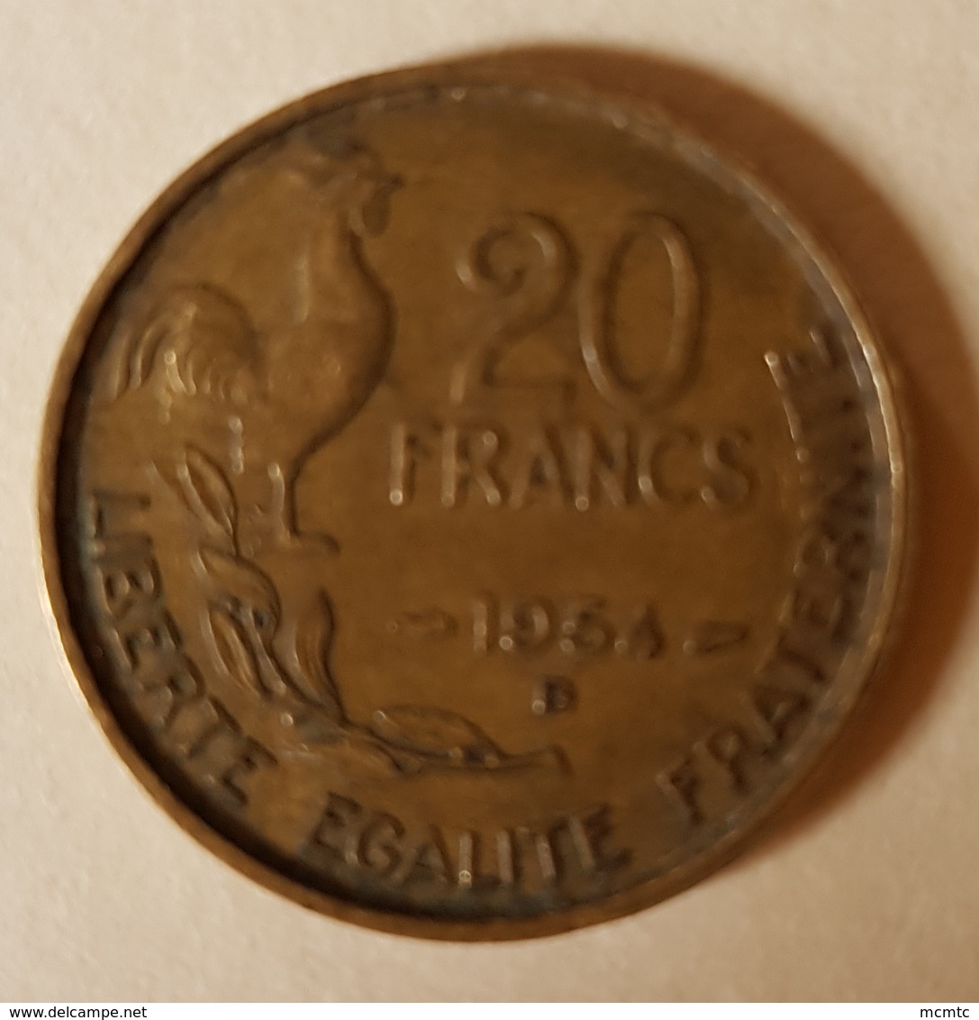 Piece De Monnaie -  20 Franc Coq  G.Guiraud   1954B    1954 B - - Otros & Sin Clasificación