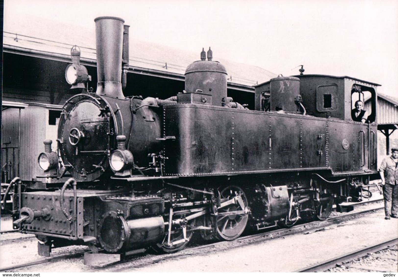 Chemin De Fer LEB Locomotive à Vapeur à Echallens, Photo Retirage, BVA, LEB 510.2 - Échallens