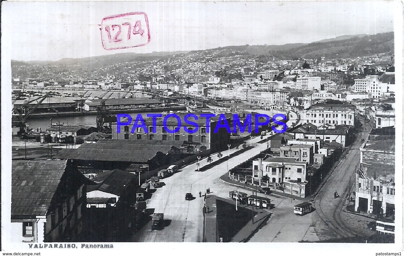 117594 CHILE VALPARAISO VIEW PANORAMA & TRAMWAY TRANVIA CIRCULATED TO ARGENTINA POSTAL POSTCARD - Chili