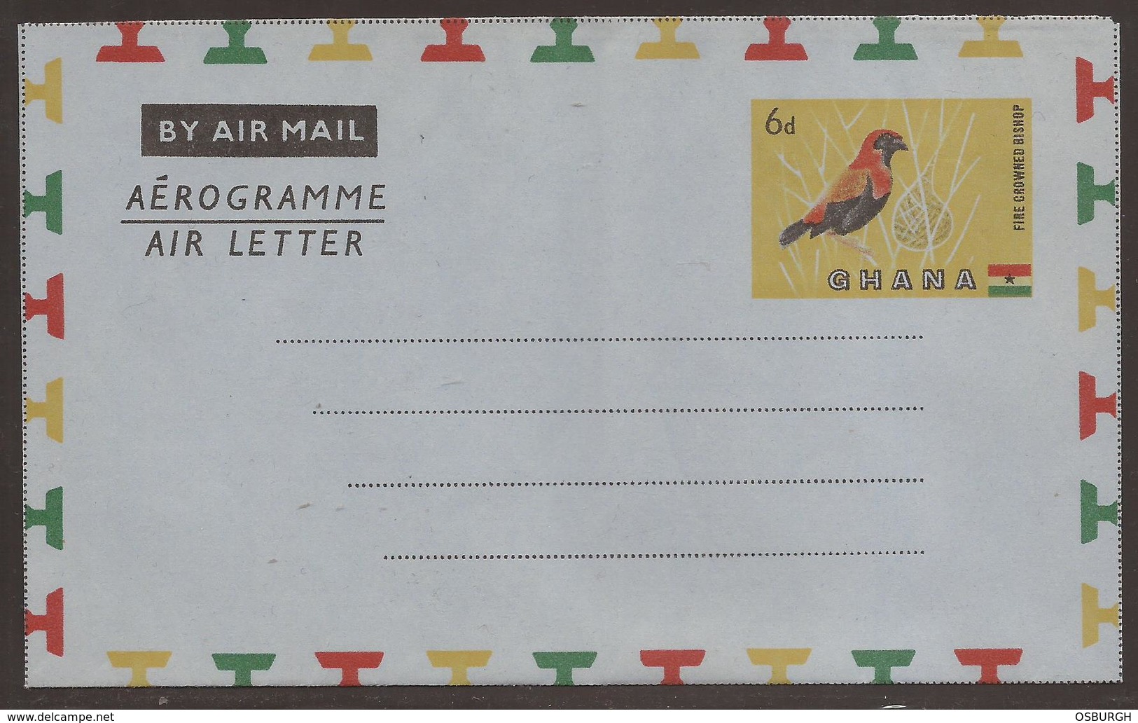 GHANA. 1959. UNUSED 6d AIR LETTER / AEROGRAMME. - Ghana (1957-...)