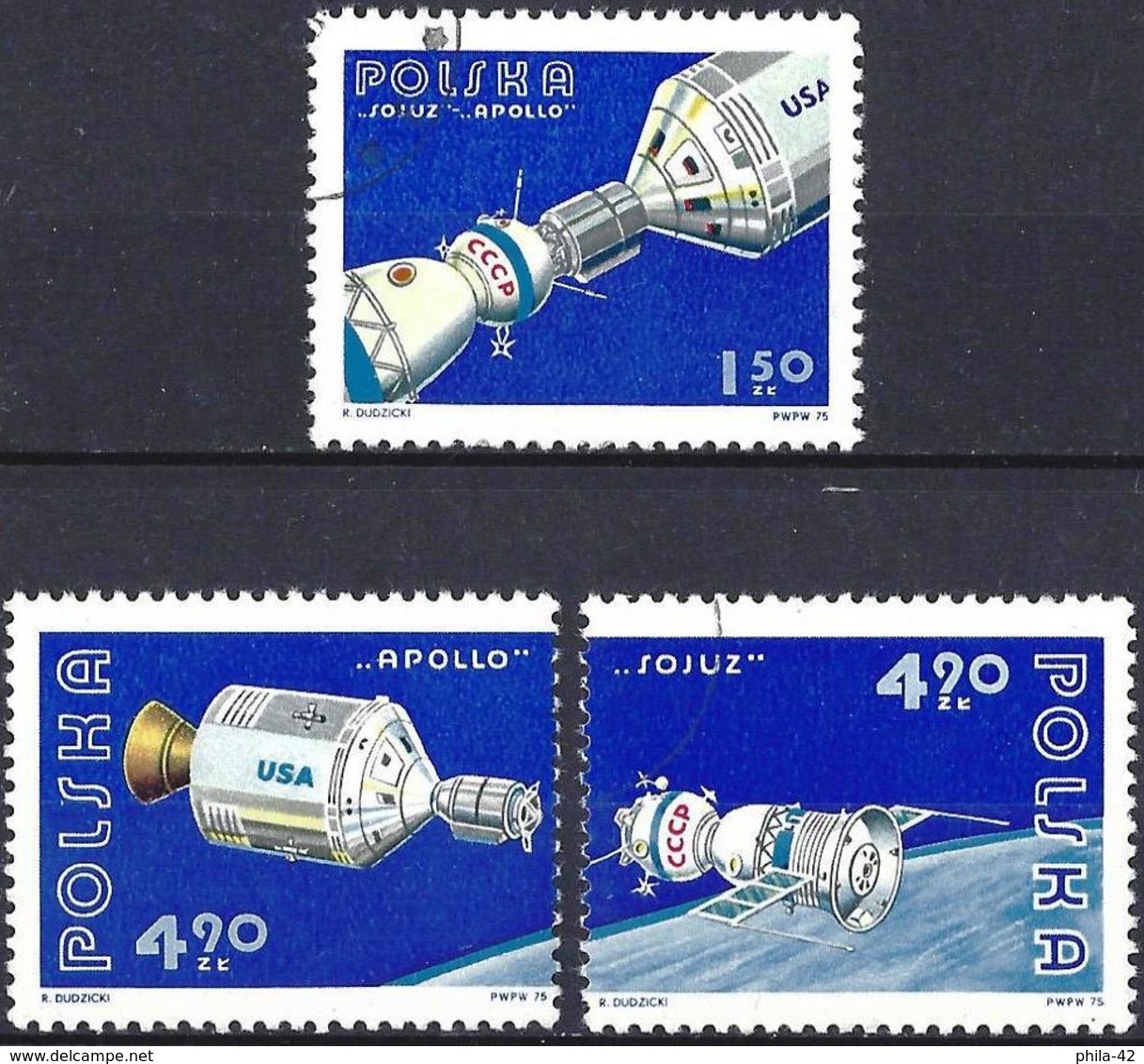 Poland 1975 - Mi 2386/88 - YT 2225/27 ( Soyouz-Appolo ) MNH** And Useds - Oblitérés