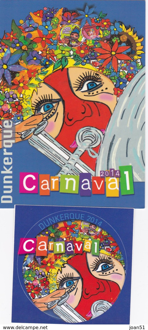 DUNKERQUE CARNAVAL DUNKERQUOIS  CARTE + AUTO COLLANT ANNEE 2014 N° 20 - Dunkerque
