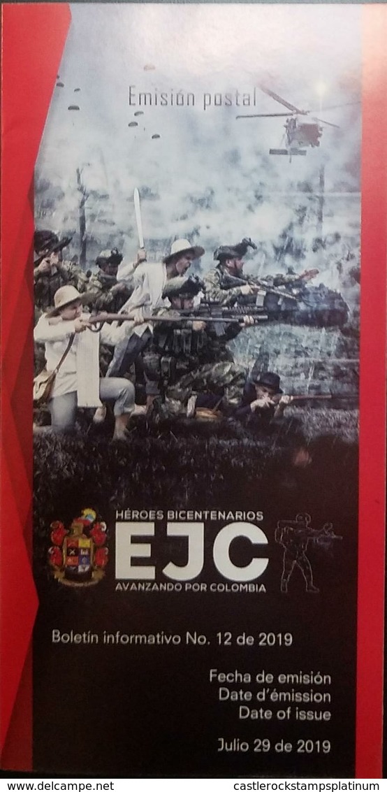 O) 2019 COLOMBIA, HEROES OF THE NATIONAL ARMY BICENTENARY EJC - BATTLE PANTANO DE VARGAS AND BRIDGE OF BOYACÁ - HEROES A - Colombia