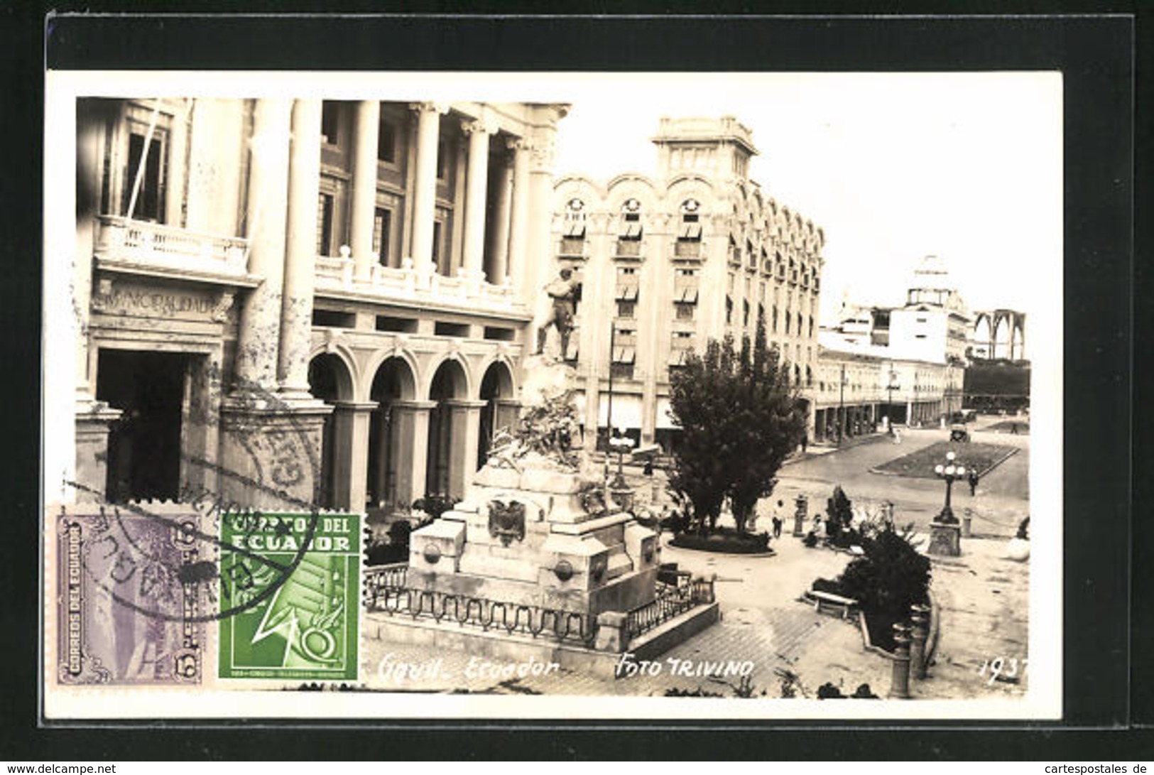 AK Guayaquil, Strassenpartie Mit Monument - Ecuador