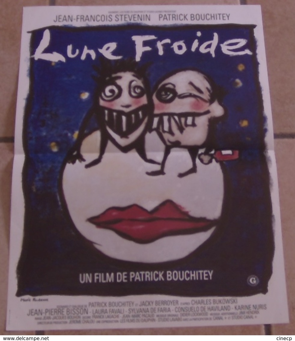 AFFICHE CINEMA ORIGINALE FILM LUNE FROIDE BOUCHITEY STEVENIN TBE 1991 TB DESSIN De Marie ROUBENNE - Affiches & Posters