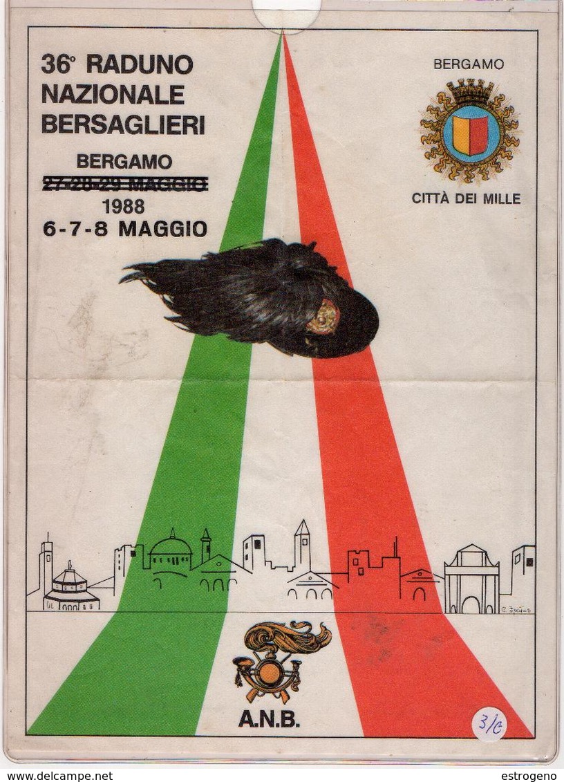 36° Raduno Nazionale Bersaglieri Bergamo 1988 - Altri & Non Classificati
