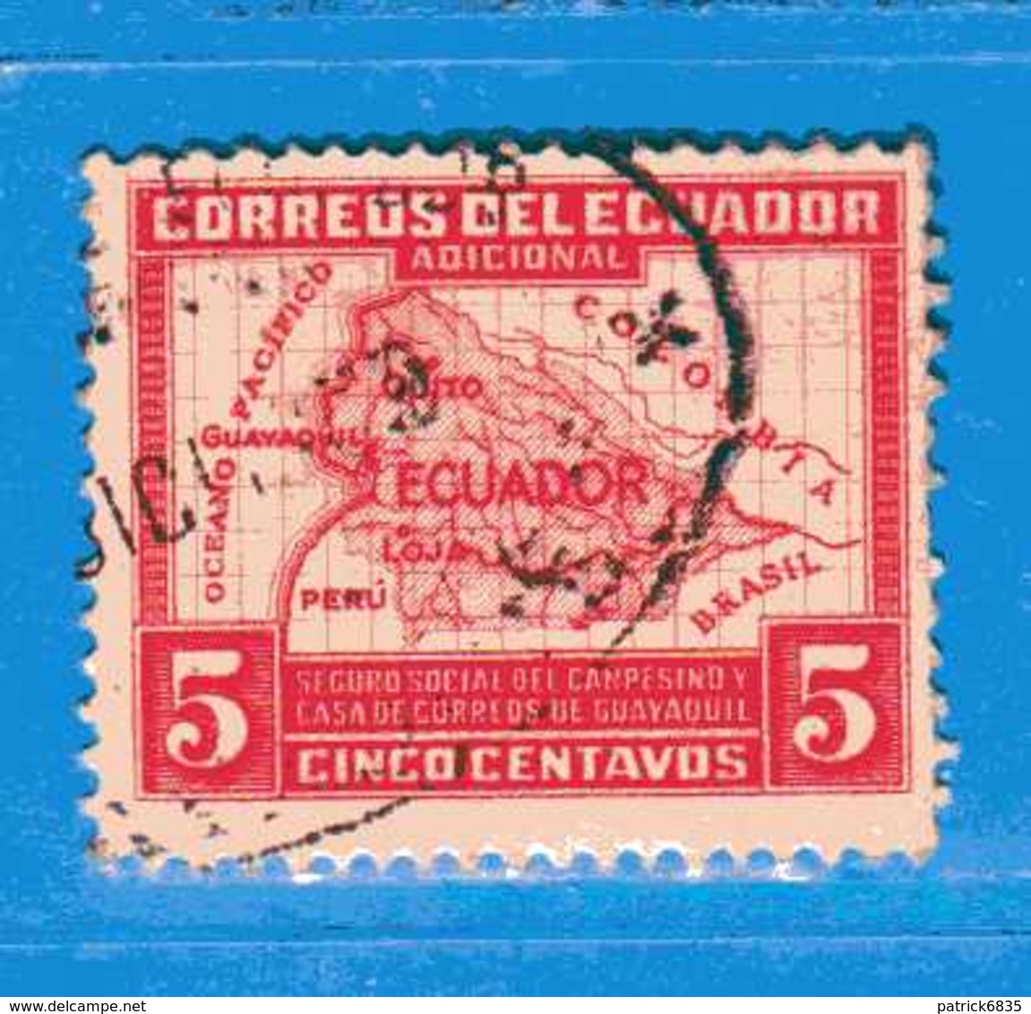 Ecuador °- 1936 - Bienfaisance- Carte  De L'Equateur Yvert. 8.  -  Used. - Ecuador