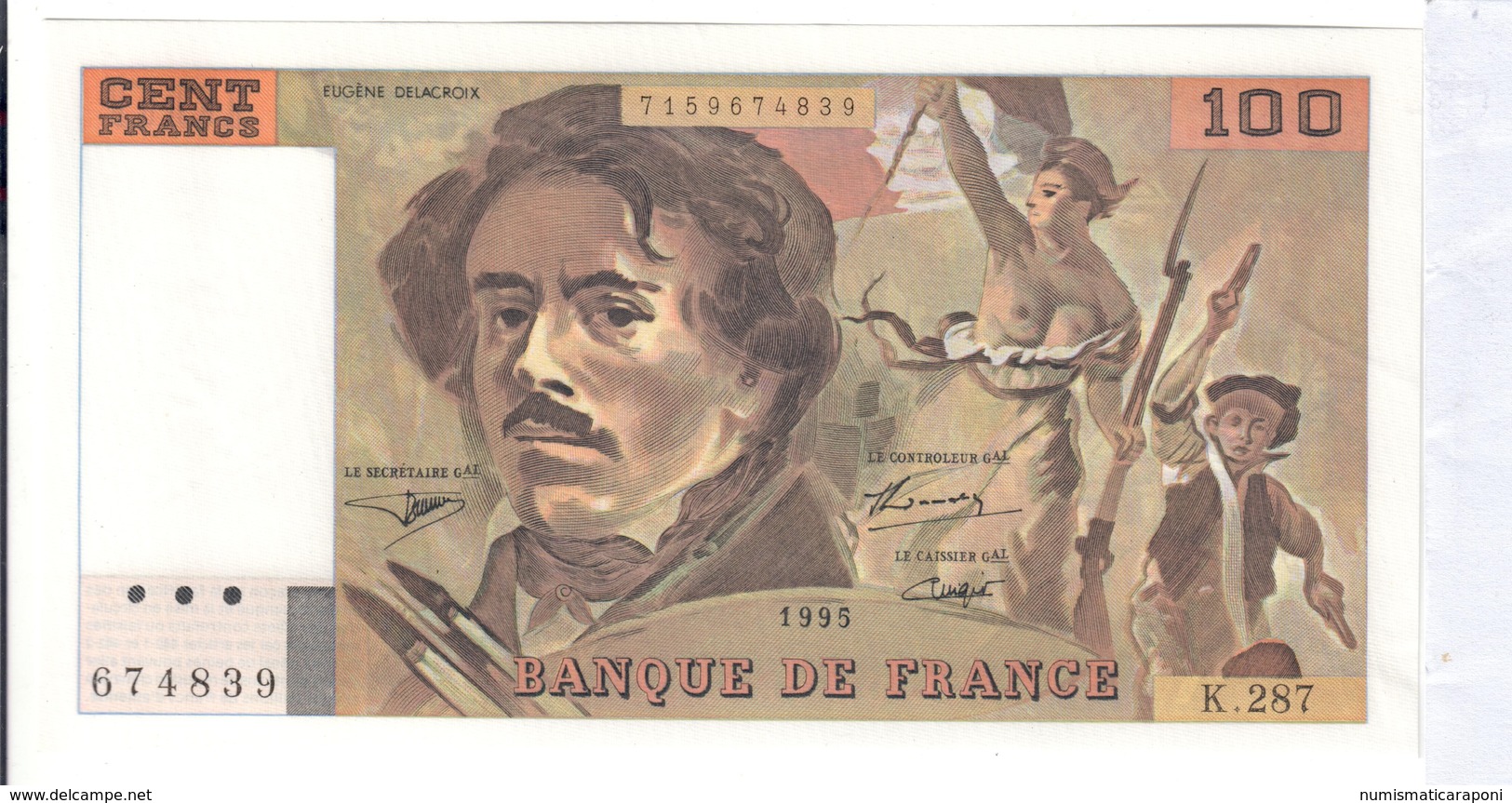 Francia 100 Francs 1978-1995 Delacroix'1995, KM:154h, Q.FDS About Unc Lotto 2680 - 100 F 1978-1995 ''Delacroix''