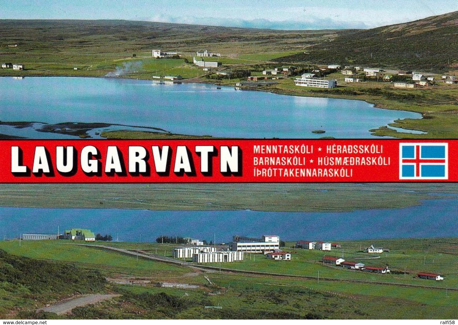 1 AK Island Iceland * Blick Auf Das Schulzentrum Laugarvatn - Luftbildaufnahme * - Island