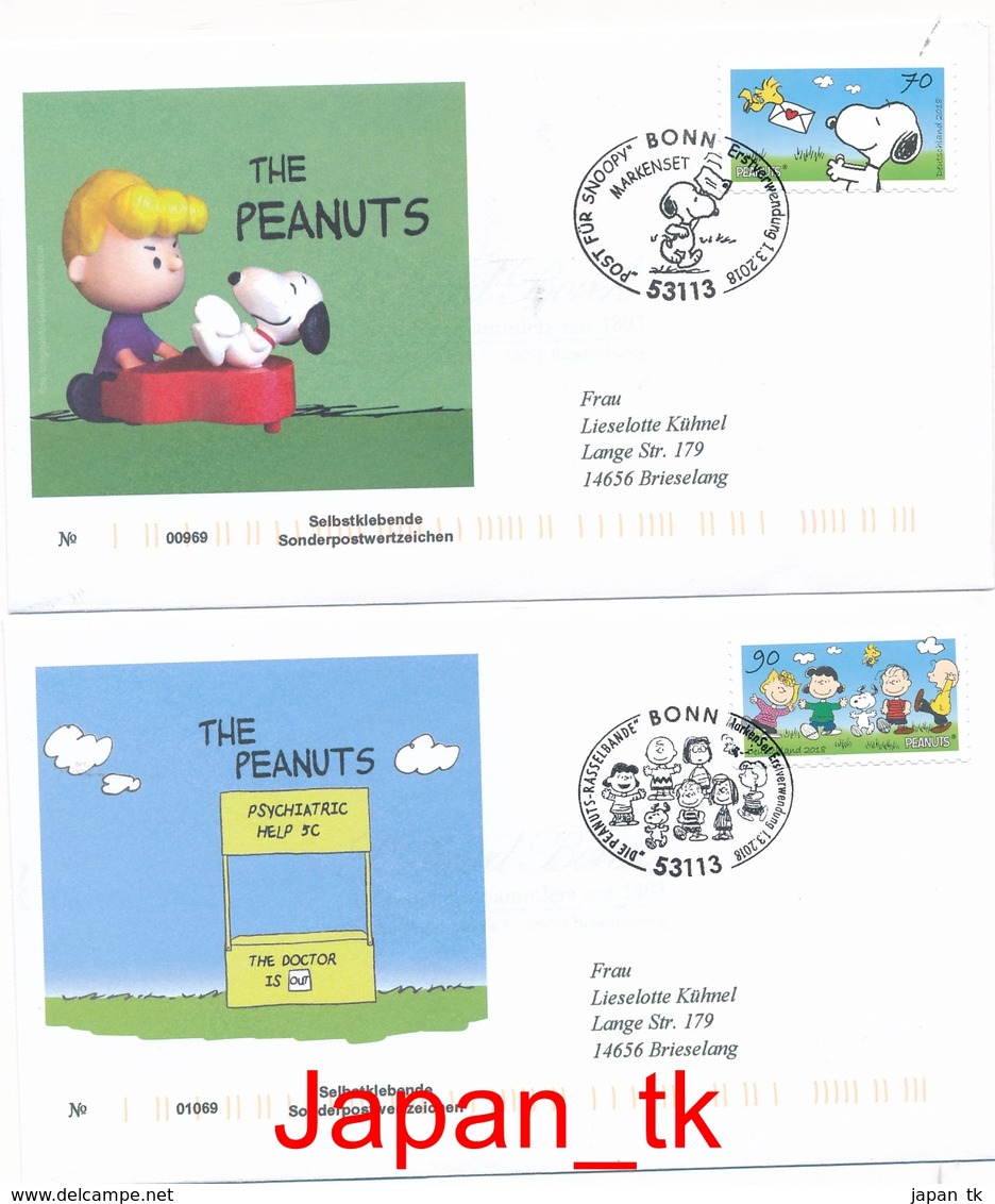 GERMANY Mi. Nr. 3371-3372 Comics: Die Peanuts -FDC - Otros & Sin Clasificación