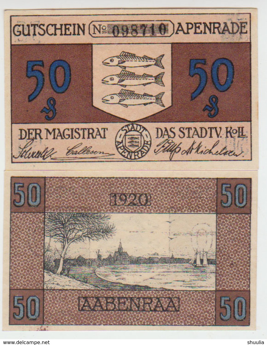 Notgeld Apenrade 50 Pf.1920 - Lokale Ausgaben