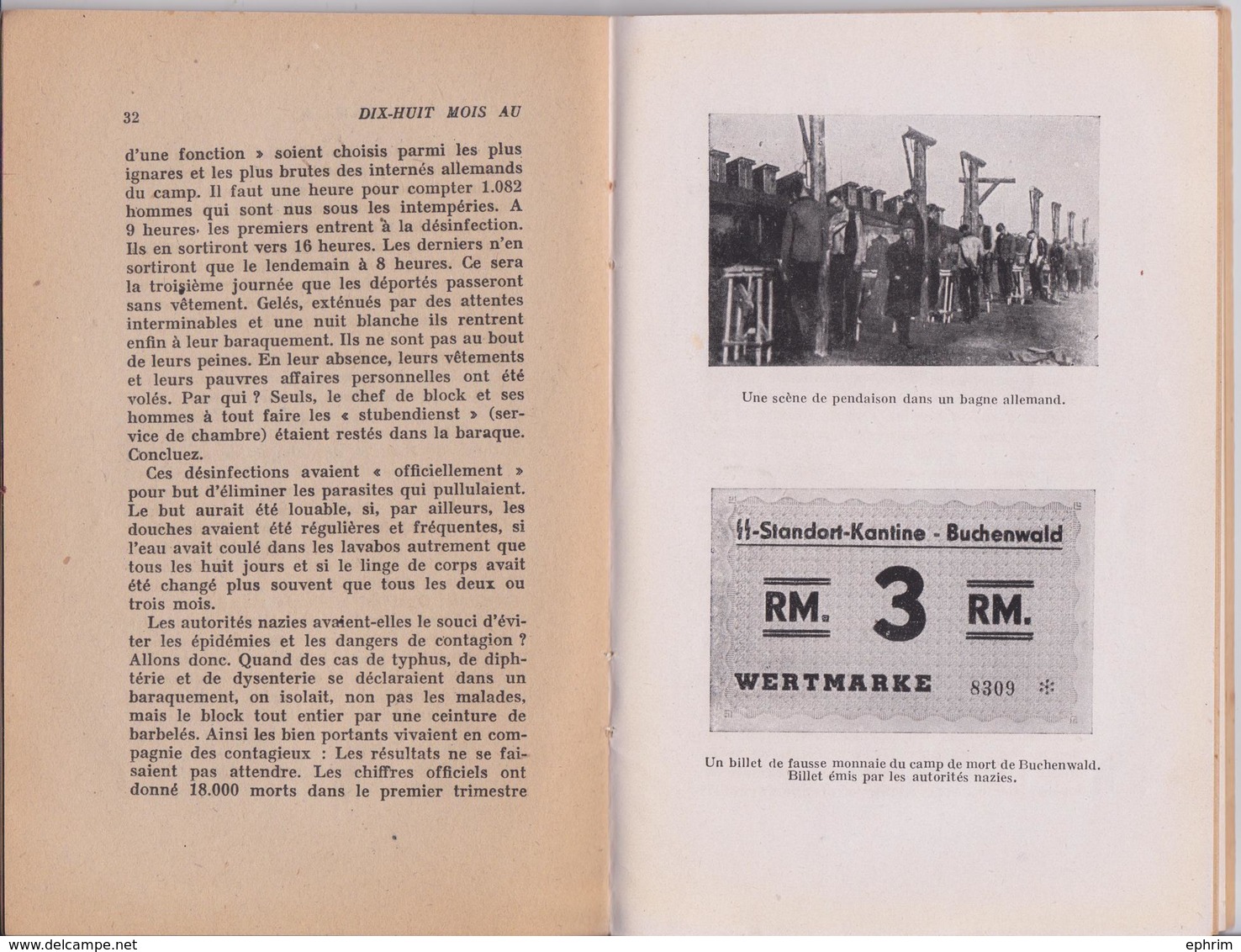 Dix-Huit Mois Au Bagne De Buchenwald Livre Camp De Concentration Nazi Marnot Jaquemin EO 1945 Guerre WW2 Gestapo Lager - Guerre 1939-45