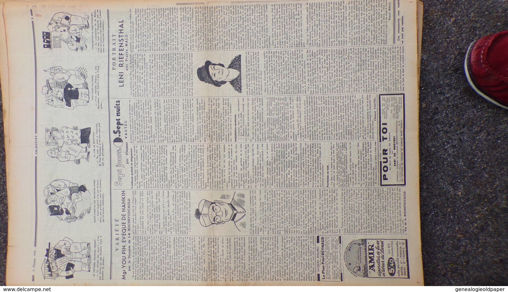 GRINGOIRE - 2 FEVRIER 1939- N° 534-JOURNAL WW2 PRESSE HEBDO- PARIS-HITLER-BERAUD-TARDIEU-RECOULY-RIEFENSTHAL-MAGINOT- - Frans