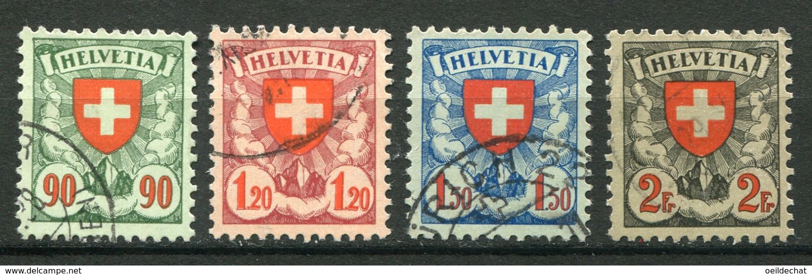 14161 SUISSE  N°208a/11a °  Papier Gaufré    1924   TB - Oblitérés