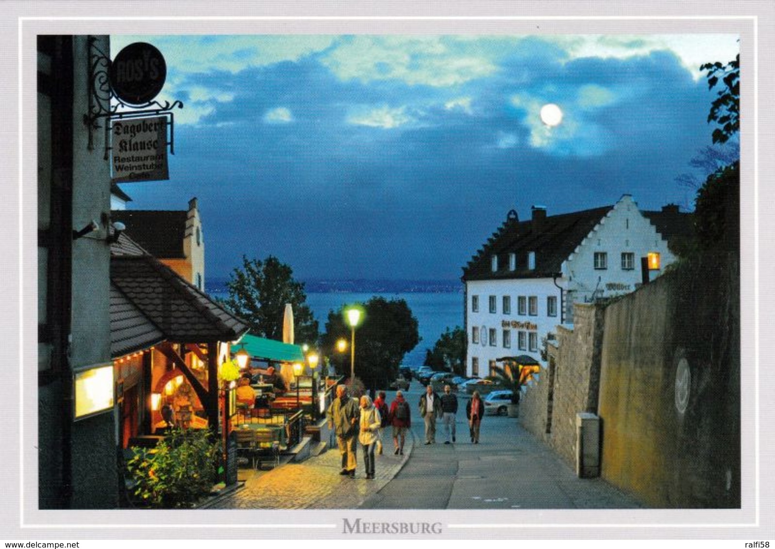 1 AK Germany Baden-Württemberg * Meersburg Am Abend - Blick Von Der Steigstraße Auf Den See * - Meersburg