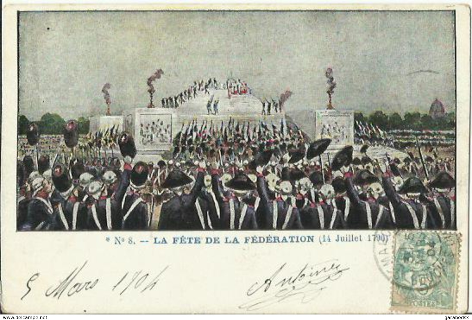 CPA Illustrée - La Fête De La Fédération (14 Juillet 1790) (N°8). - Histoire