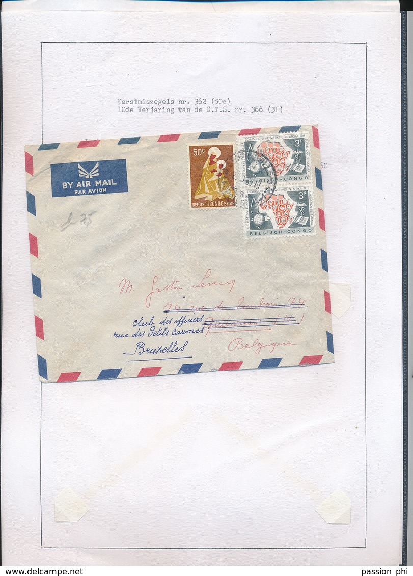 BELGIAN CONGO MAP AND MADONNA ON COVER FROM LEO. 20.09.1960 TO BRUSSELS - Briefe U. Dokumente