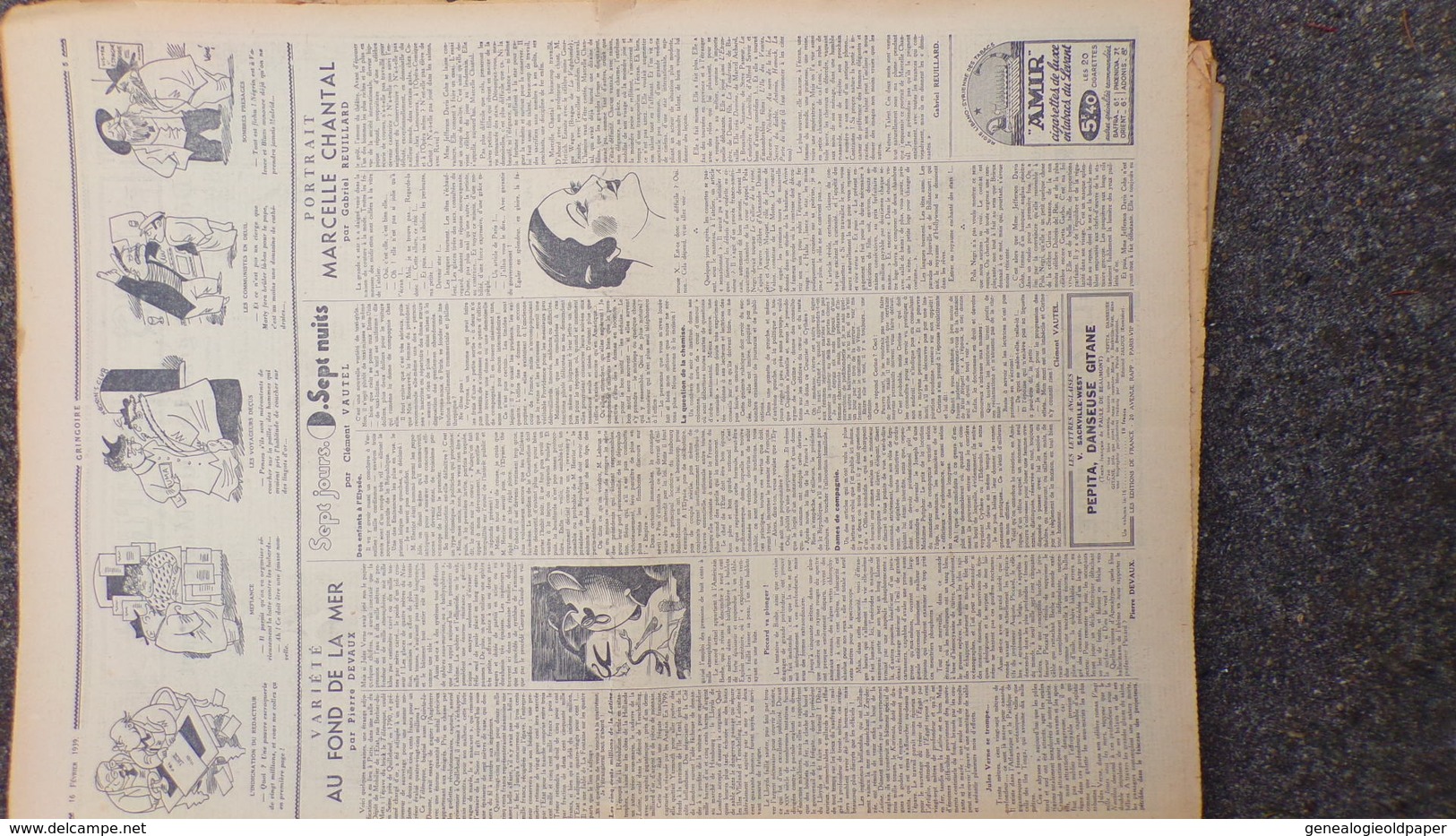 GRINGOIRE -16 FEVRIER 1939- N° 536-JOURNAL WW2 PRESSE HEBDO- PARIS- BERAUD-TARDIEU-DEGRELLE-BOUCARD-BEETHOVEN - Francese