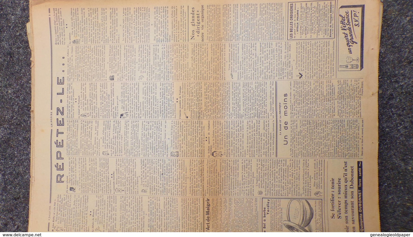 GRINGOIRE -6 JUILLET 1939-N° 556-JOURNAL WW2 PRESSE HEBDO-PARIS-BERAUD-TARDIEU-RECOULY-HITLER-TURQUIE-DANTAZIG-GAMELIN - Français
